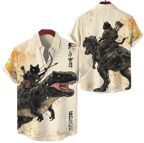Samurai cat rex - samurai, t-rex